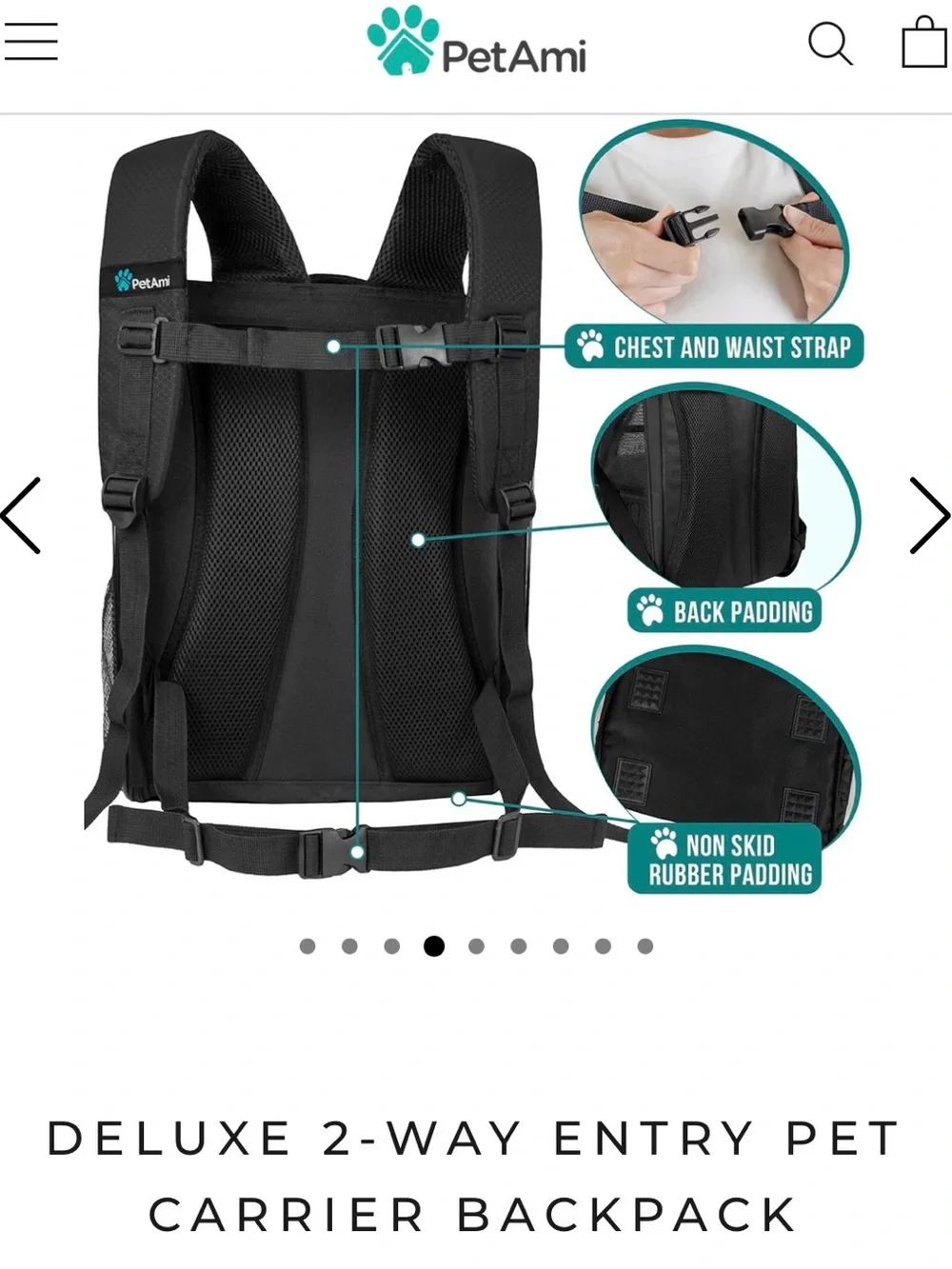Black Deluxe 2-Way Pet Carrier Backpack